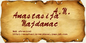 Anastasija Majdanac vizit kartica